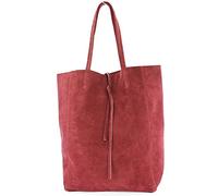 modamoda de - T163 - ITAL. Grand sac à bandoulière avec poche intérieure en cuir, Daim violet., L