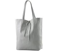 modamoda de T163 Sac à bandoulière en cuir pour femme avec poche intérieure, fait main en Italie, Gris 2021, L