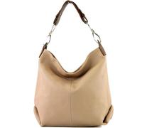 modamoda de T168 Sac à bandoulière, sac porté épaule, en cuir, fabriqué en Italie, beige/marron, M