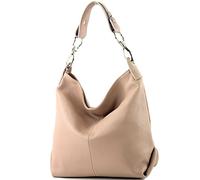 modamoda de T168 Sac à bandoulière, sac porté épaule, en cuir, fabriqué en Italie, Rose., M