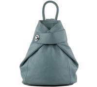 modamoda de - T179 - ital : sac à dos pour femme en cuir, bleu pigeon, m
