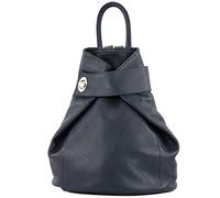 modamoda de - T179 - sac à dos pour femme en cuir italien, Couleur:Bleu foncé