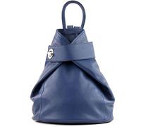 modamoda de - T179 - sac à dos pour femme en cuir italien, Couleur:Bleu Saphir