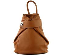 modamoda de - T179 - sac à dos pour femme en cuir italien, Couleur:cognac