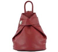 modamoda de - T179 - sac à dos pour femme en cuir italien, Couleur:Pourpre Rouge
