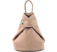 modamoda de - T179 - sac à dos pour femme en cuir italien, Couleur:rose Beige