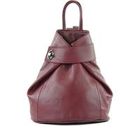 modamoda de - T179 - sac à dos pour femme en cuir italien, Couleur:violette Bordeaux
