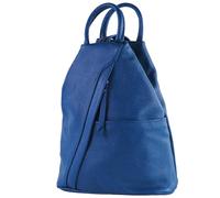 modamoda de - T180 - ital sac à dos pour femme en cuir nappa, Couleur:bleu