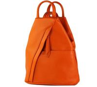 modamoda de - T180 - ital sac à dos pour femme en cuir nappa, Couleur:orange