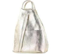modamoda de - T180 - Sac à dos pour femme en cuir italien, Métal doré clair, siehe Beschreibung