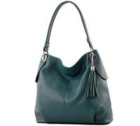 modamoda de - T185 - Sac à bandoulière en cuir pour dames, Couleur:essence
