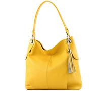 modamoda de - T185 - Sac à bandoulière en cuir pour dames, Couleur:Soleils jaunes