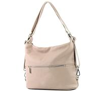 modamoda de - T189 - italie Sac à dos femme 2in1 en cuir, Couleur:rose Beige