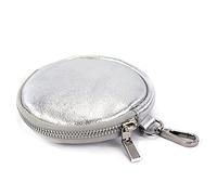 modamoda de - T197 - ital. Leder Umhänge- / Handytasche Klein, Couleur:argent métallique