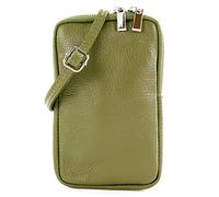 modamoda de - T197 - ital. Sac à bandoulière en cuir petit, vert olive, XS
