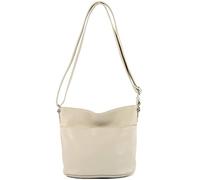 Modamoda de T198 - Fabriqué en Italie Sac bandoulière en cuir, ivoire, Small