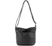 Modamoda de T198 - Fabriqué en Italie Sac bandoulière en cuir, Noir , Small