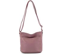 Modamoda de T198 - Fabriqué en Italie Sac bandoulière en cuir, vieux rose, Small
