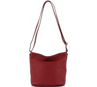modamoda de - T198 - ital. Sac à bandoulière petit en cuir, rouge rubis, s