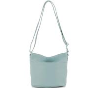 modamoda de T198 Petit sac à bandoulière en cuir pour femme fabriqué à la main en Italie, Bleu glacier, s