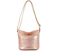 modamoda de T198 Petit sac à bandoulière en cuir pour femme fabriqué à la main en Italie, or rose métallisé, s