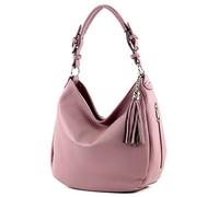 modamoda de - T200 - ital épaule/sac à bandoulière en cuir, Couleur:altrosa
