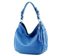 modamoda de - T200 - ital épaule/sac à bandoulière en cuir, Couleur:bleu