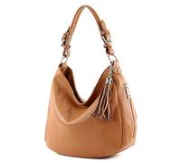 modamoda de - T200 - ital épaule/sac à bandoulière en cuir, Couleur:chameau