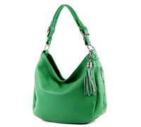 modamoda de - T200 - ital épaule/sac à bandoulière en cuir, Couleur:Feuille Verte
