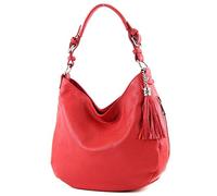 modamoda de - T200 - ital épaule/sac à bandoulière en cuir, Couleur:rouge