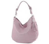modamoda de - T200 - ital. Sac à bandoulière en cuir pour femme, lilas, m