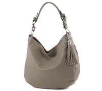 modamoda de T200 Sac à bandoulière en cuir pour femme fabriqué à la main en Italie, Taupe foncé., m