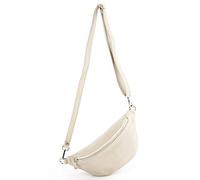 modamoda de - T211 Sac banane italien Medium En cuir souple, ivoire, Small