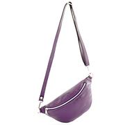 modamoda de - T211 Sac banane italien Medium En cuir souple, lilas, Small