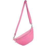 modamoda de - T211 Sac banane italien Medium En cuir souple, Rose bonbon, Small