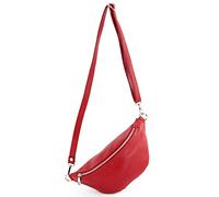 modamoda de - T211 Sac banane italien Medium En cuir souple, rouge signalisation, Small