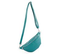 modamoda de - T211 Sac banane italien Medium En cuir souple, turquoise, Small
