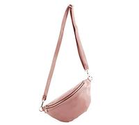 modamoda de - T211 Sac banane italien Medium En cuir souple, vieux rose, Small