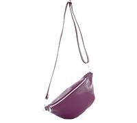 modamoda de - T211 Sac banane italien Medium En cuir souple, Violet bordeaux, Small