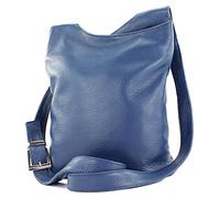 modamoda de - T221 - ital. Sac à bandoulière en cuir moyen, Bleu saphir, Medium
