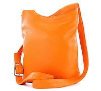 modamoda de - T221 - ital. Sac à bandoulière en cuir moyen, Orange, Medium