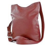 modamoda de - T221 - ital. Sac à bandoulière en cuir moyen, Rouge bordeaux, Medium