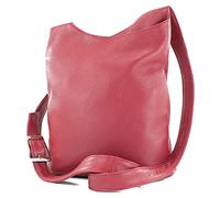 modamoda de - T221 - ital. Sac à bandoulière en cuir moyen, rouge rubis, Medium