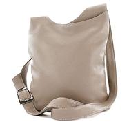 modamoda de - T221 - ital. Sac à bandoulière en cuir moyen, taupe, Medium