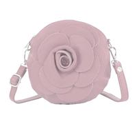modamoda de T225 Sac à bandoulière en cuir pour femme Motif fleurs Petit sac de soirée fait main en Italie, lilas, s