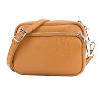 modamoda de - T231 - ital. Sac à bandoulière petit en cuir, camel, s