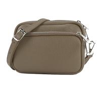 modamoda de - T231 - ital. Sac à bandoulière petit en cuir, Taupe foncé., s