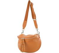 modamoda de - T236 - Sac bandoulière petit en cuir italien, cognac, S