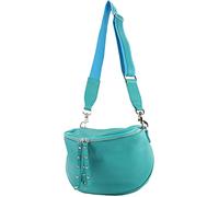 modamoda de - T236 - Sac bandoulière petit en cuir italien, turquoise, s