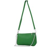 modamoda de - T237 - Sac bandoulière petit en cuir italien, Vert feuille, s